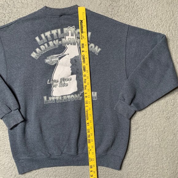 VTG Harley Davidson New Hampshire 1995 Gray Sweatshirt M‎ Made In USA Live Free - Picture 8 of 15